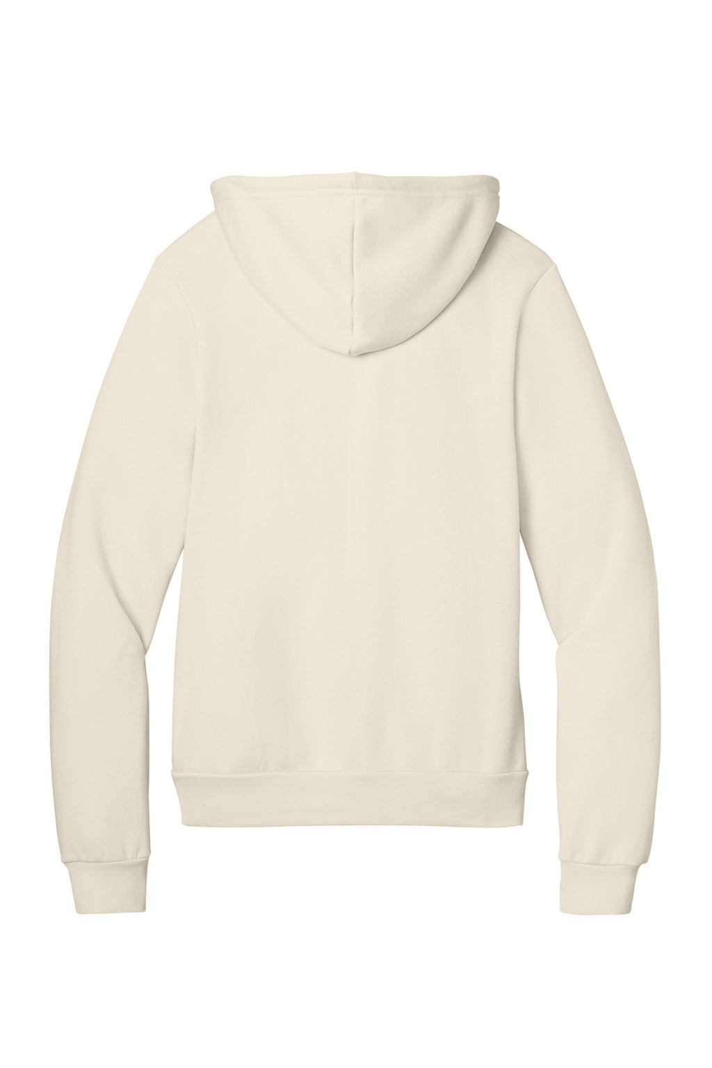 Rear View of Natural BELLA+CANVAS Unisex Sponge Fleece Pullover Hoodie. BC3719