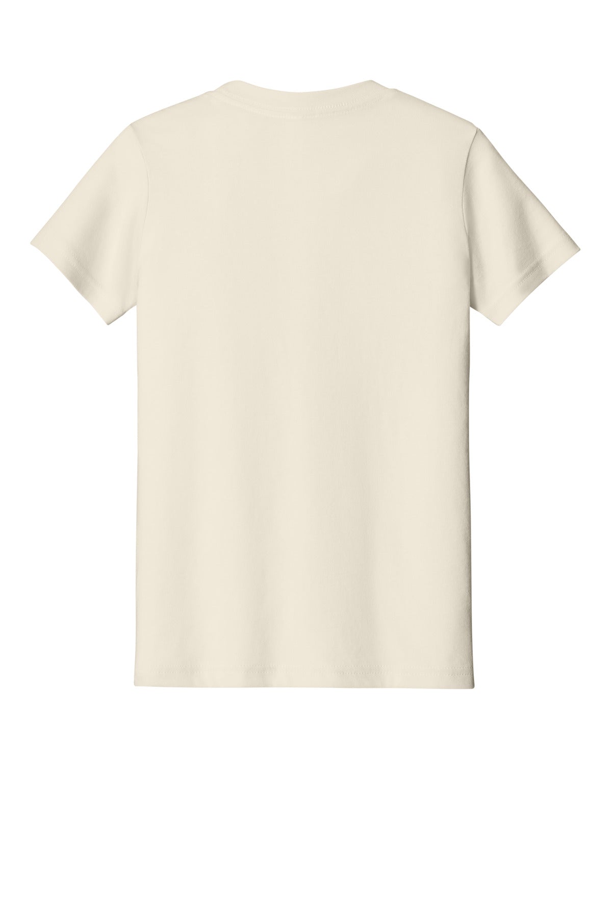 Rear View of Natural BELLA+CANVAS Youth Jersey Short Sleeve Tee. BC3001Y