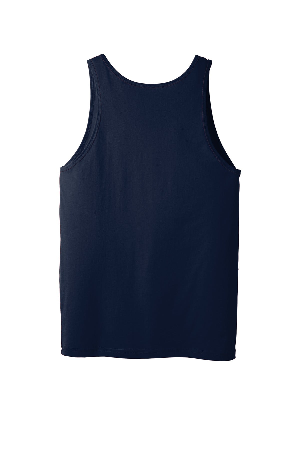 Rear View of Navy BELLA+CANVAS Unisex Jersey Tank. BC3480