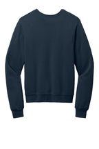 Rear View of Navy BELLA+CANVAS Unisex Sponge Fleece Classic Crewneck Sweatshirt BC3911