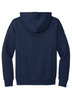 Rear View of Navy BELLA+CANVAS Unisex Sponge Fleece Pullover DTM Hoodie. BC3729