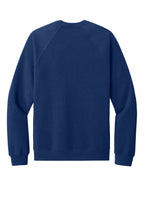 Rear View of Navy TB BELLA+CANVAS Unisex Sponge Fleece Raglan Sweatshirt. BC3901