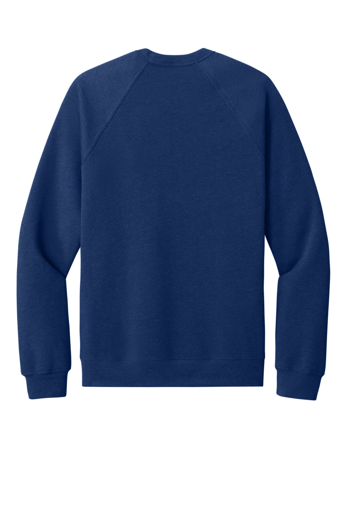 Rear View of Navy TB BELLA+CANVAS Unisex Sponge Fleece Raglan Sweatshirt. BC3901