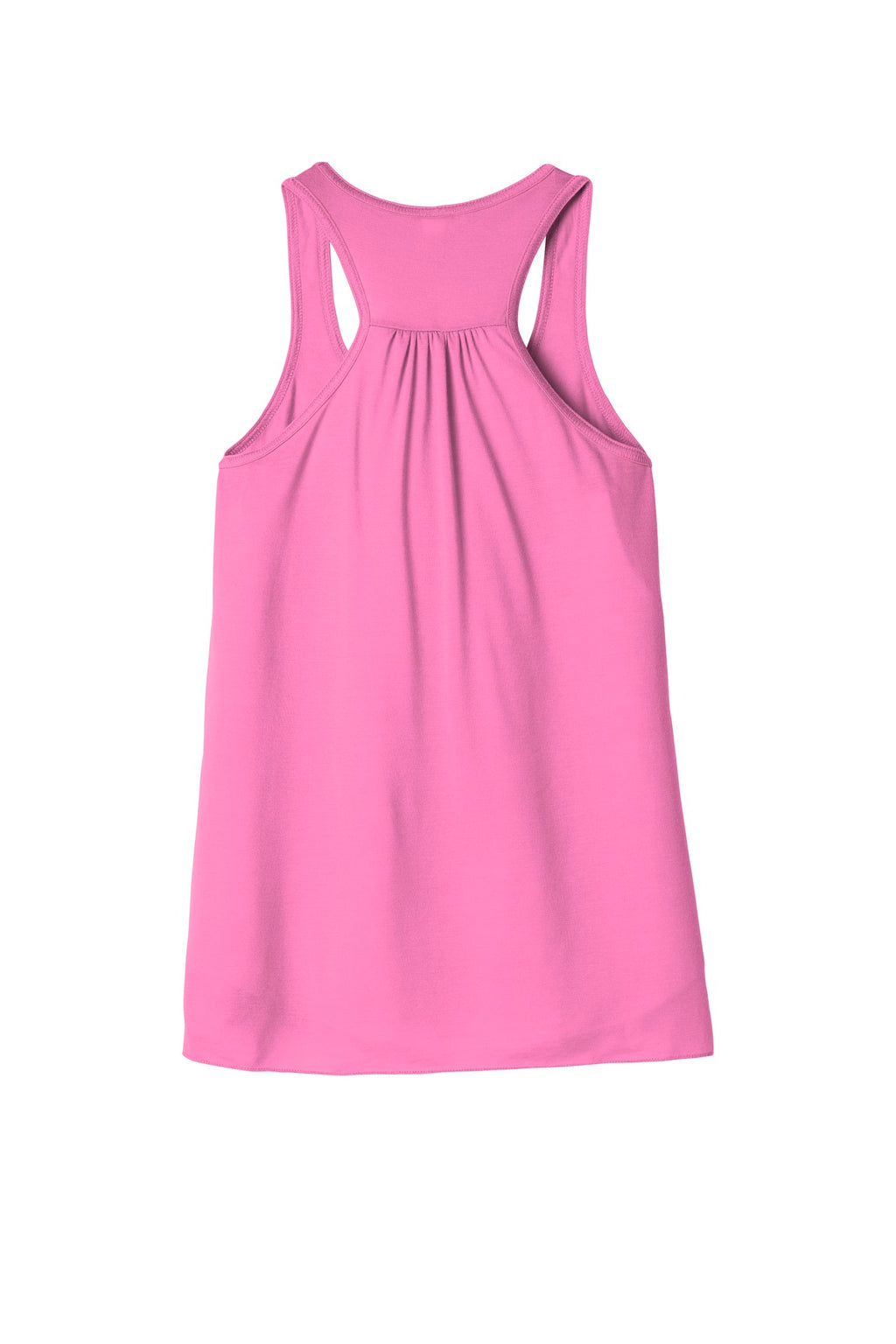 Rear View of Neon Pink BELLA+CANVAS Women's Flowy Racerback Tank. BC8800