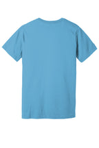 Rear View of Ocean Blue BELLA+CANVAS Unisex Jersey Short Sleeve Tee. BC3001