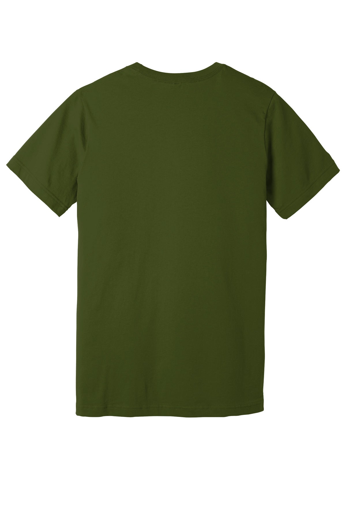 Rear View of Olive BELLA+CANVAS Unisex Jersey Short Sleeve Tee. BC3001