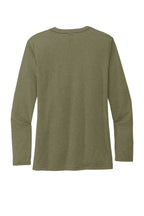 Rear View of Olive You Grn Allmade Women's Tri-Blend Long Sleeve Tee AL6008