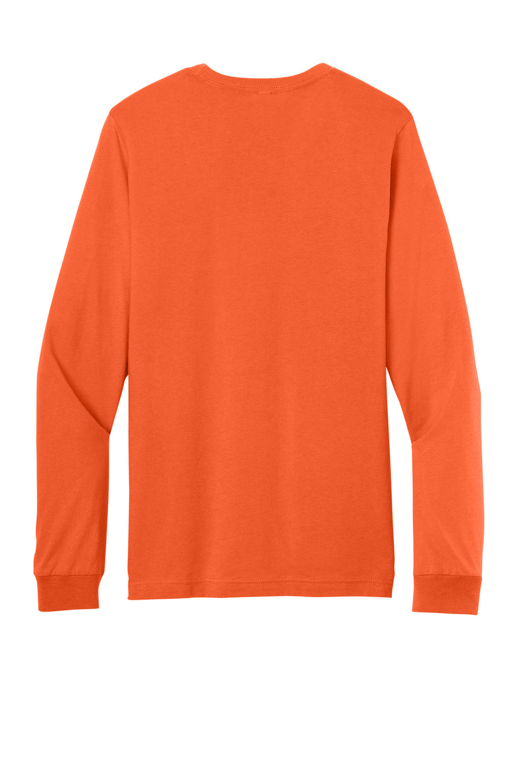 Rear View of Orange BELLA+CANVAS Unisex Jersey Long Sleeve Tee. BC3501