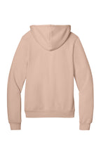 Rear View of Peach BELLA+CANVAS Unisex Sponge Fleece Pullover Hoodie. BC3719