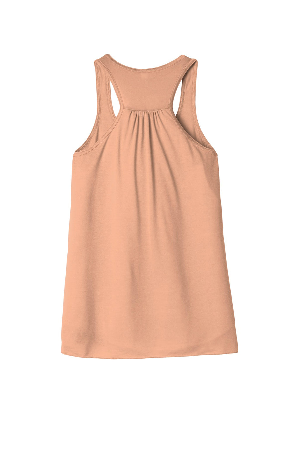 Rear View of Peach BELLA+CANVAS Women's Flowy Racerback Tank. BC8800