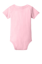 Rear View of Pink BELLA+CANVAS Infant Jersey Short Sleeve One Piece BC100B