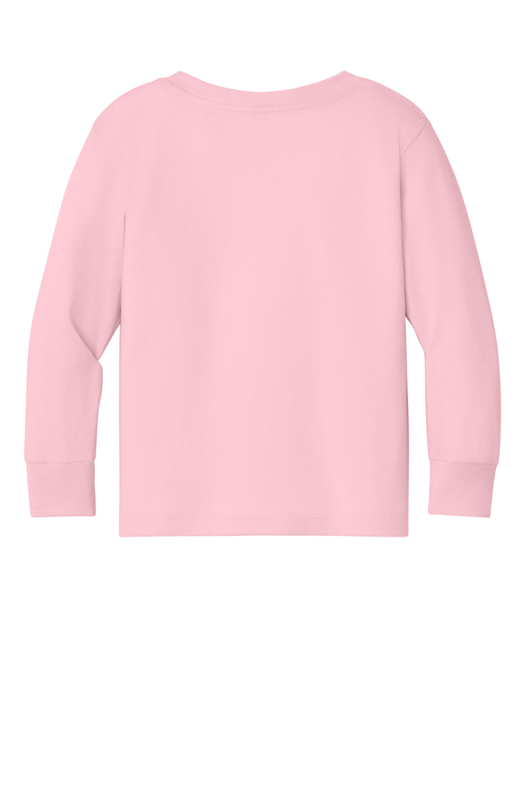 Rear View of Pink BELLA+CANVAS Toddler Jersey Long Sleeve Tee BC3501T