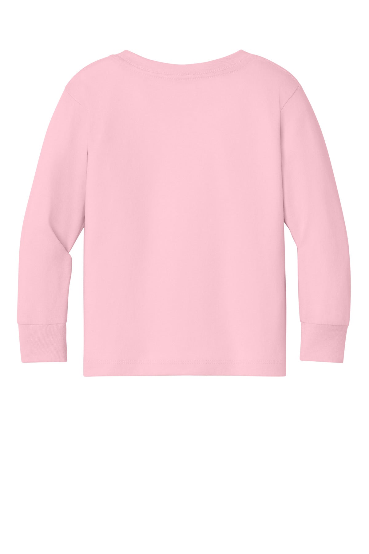 Rear View of Pink BELLA+CANVAS Toddler Jersey Long Sleeve Tee BC3501T