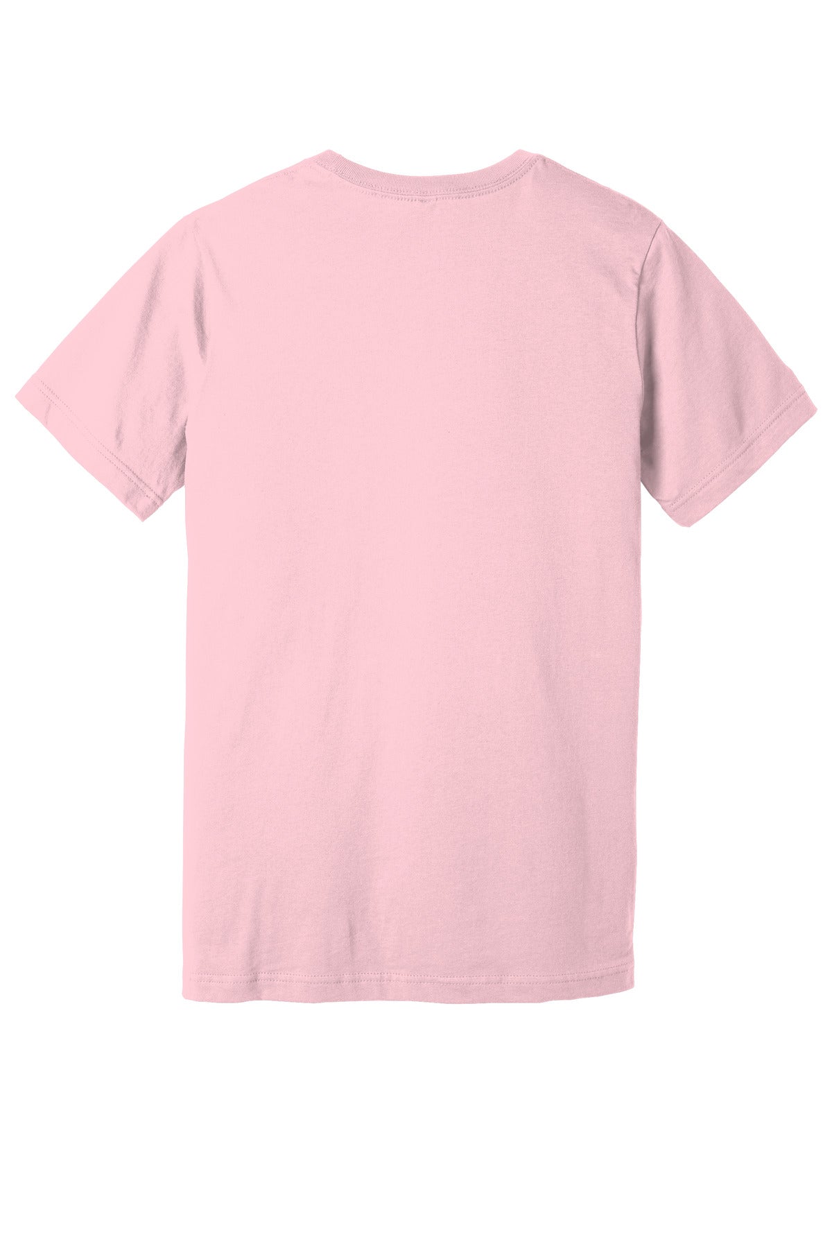 Rear View of Pink BELLA+CANVAS Unisex Jersey Short Sleeve Tee. BC3001