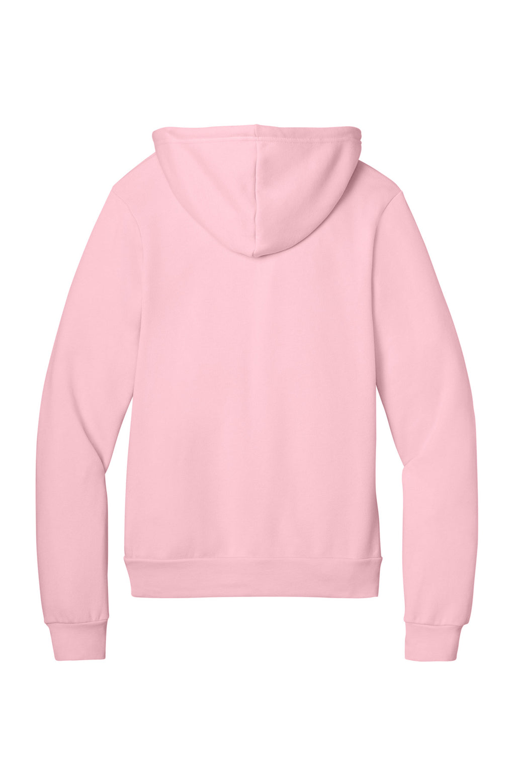 Rear View of Pink BELLA+CANVAS Unisex Sponge Fleece Pullover Hoodie. BC3719