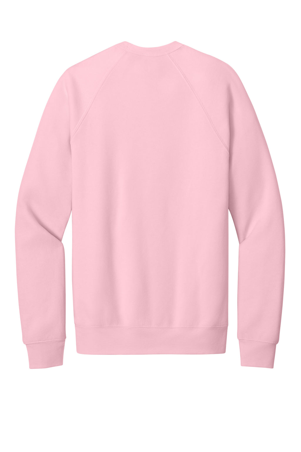 Rear View of Pink BELLA+CANVAS Unisex Sponge Fleece Raglan Sweatshirt. BC3901