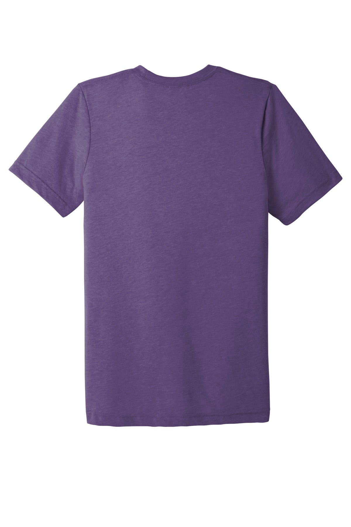Rear View of Purple TB BELLA+CANVAS Unisex Triblend Short Sleeve Tee. BC3413
