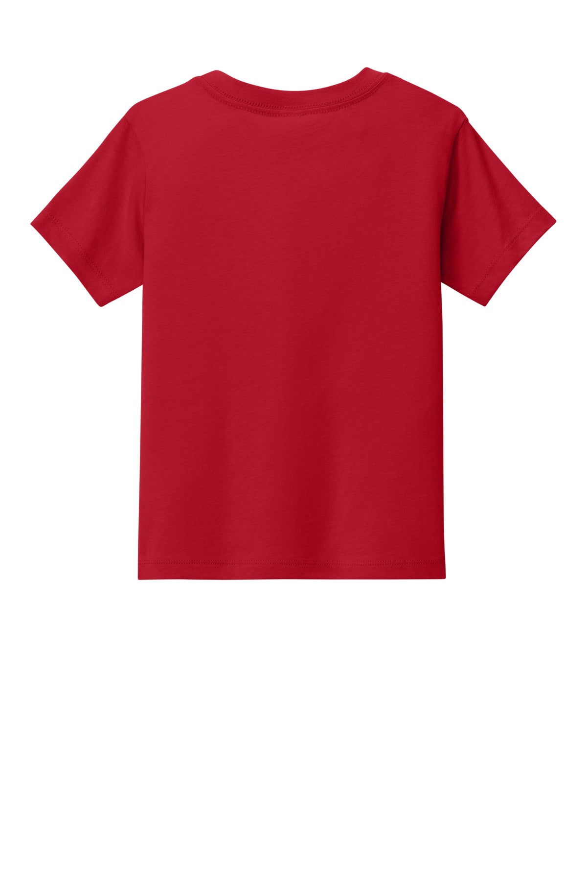 Rear View of Red BELLA+CANVAS Toddler Short Sleeve Tee BC3001T
