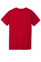 Rear View of Red BELLA+CANVAS Unisex Jersey Short Sleeve Tee. BC3001