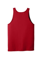 Rear View of Red BELLA+CANVAS Unisex Jersey Tank. BC3480