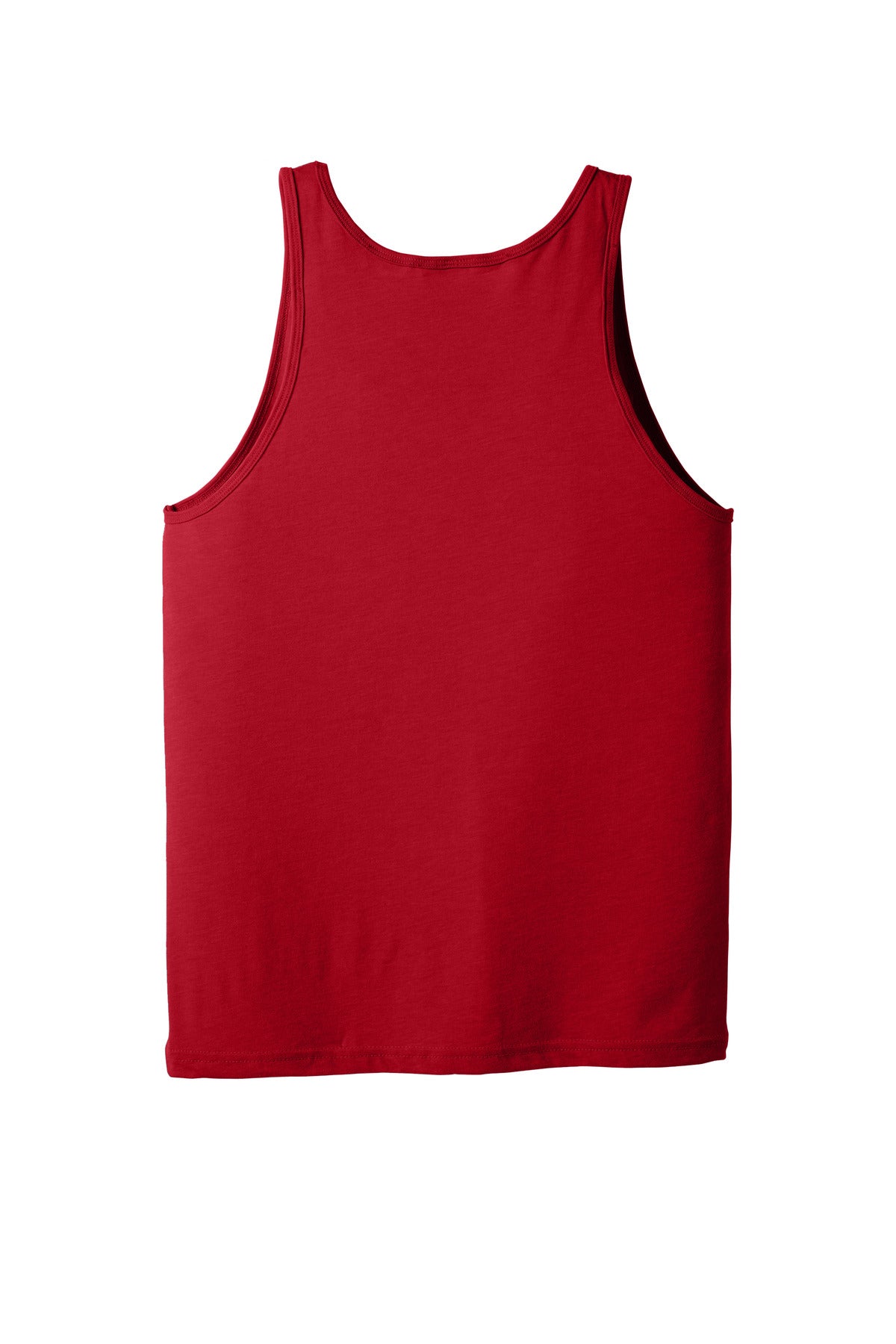 Rear View of Red BELLA+CANVAS Unisex Jersey Tank. BC3480