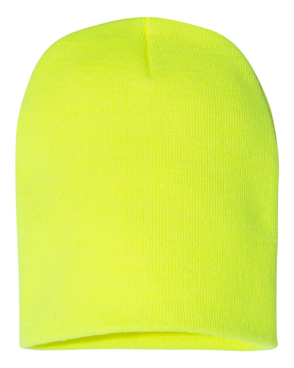 Rear View of Safety Yellow 8 1/2" Beanie - 1500KC
