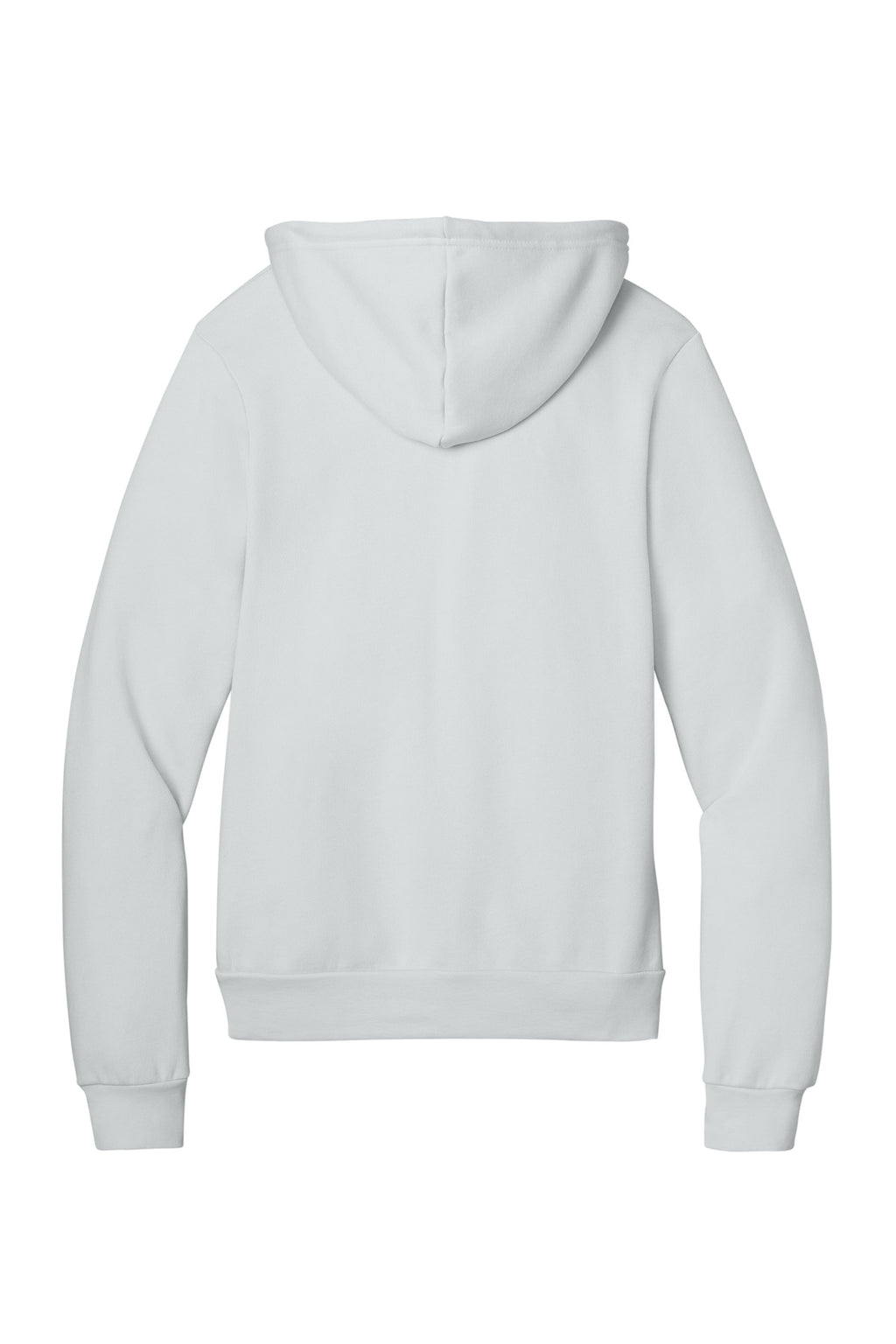 Rear View of Silver BELLA+CANVAS Unisex Sponge Fleece Pullover Hoodie. BC3719