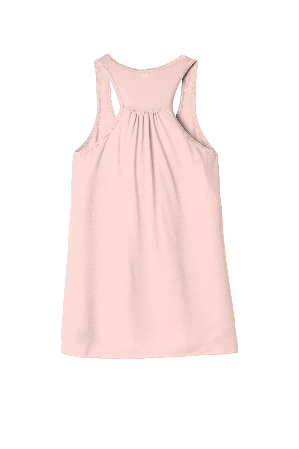 Rear View of Soft Pink BELLA+CANVAS Women's Flowy Racerback Tank. BC8800