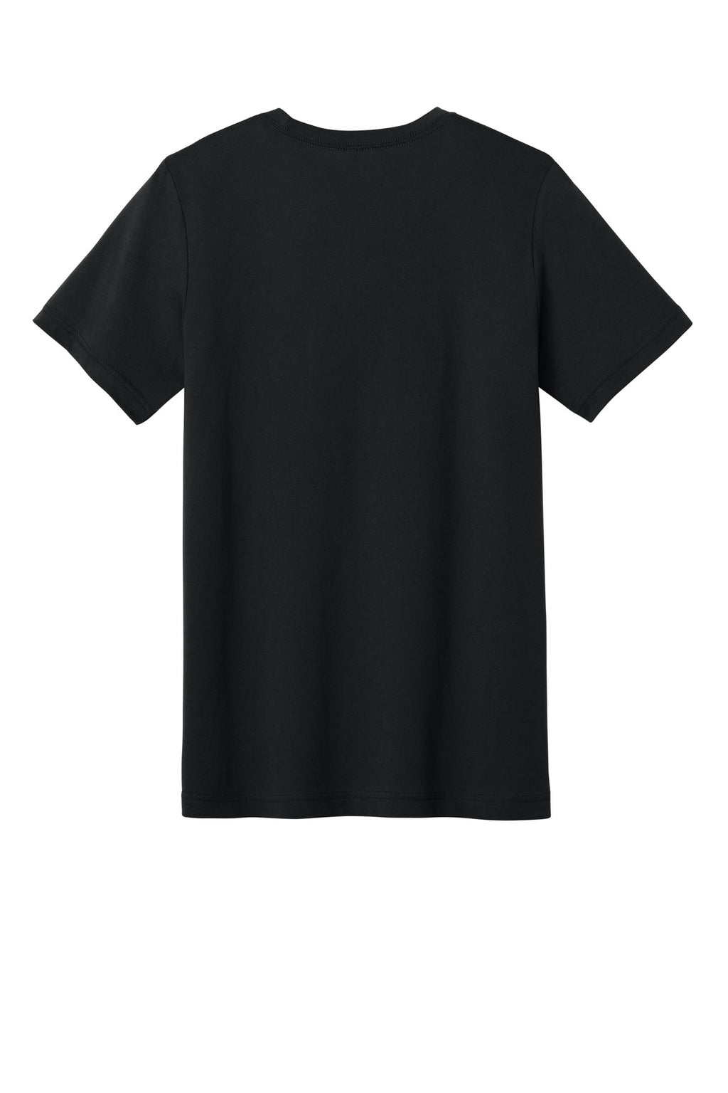 Rear View of Sol Black Blnd BELLA+CANVAS Unisex Heather CVC Short Sleeve Tee. BC3001CVC