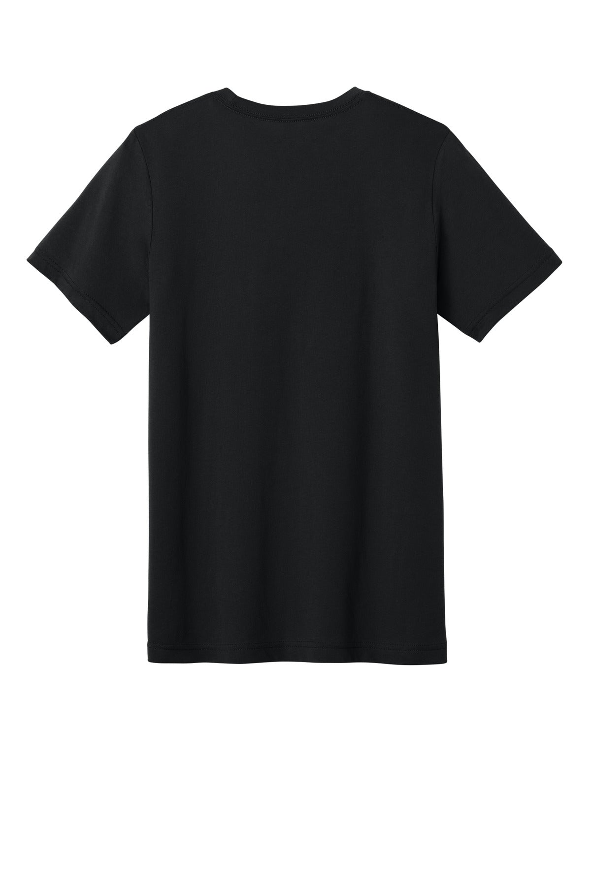 Rear View of Sol Black Blnd BELLA+CANVAS Unisex Heather CVC Short Sleeve Tee. BC3001CVC