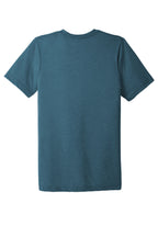 Rear View of Steel Blue TB BELLA+CANVAS Unisex Triblend Short Sleeve Tee. BC3413