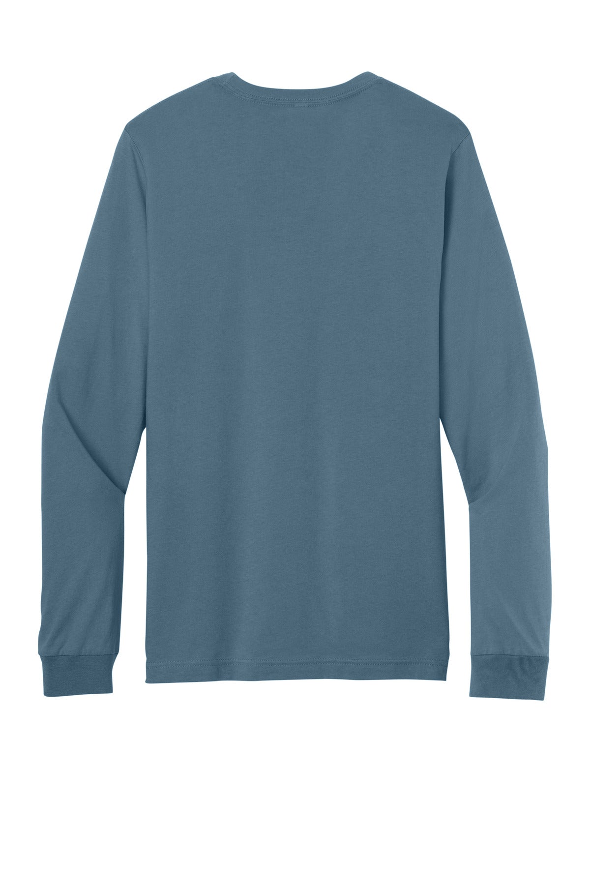 Rear View of SteelBlue BELLA+CANVAS Unisex Jersey Long Sleeve Tee. BC3501