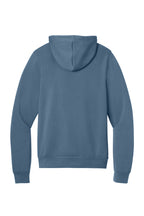 Rear View of SteelBlue BELLA+CANVAS Unisex Sponge Fleece Pullover Hoodie. BC3719