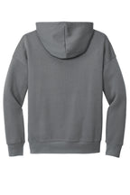 Rear View of Storm BELLA+CANVAS Unisex Sponge Fleece Pullover DTM Hoodie. BC3729