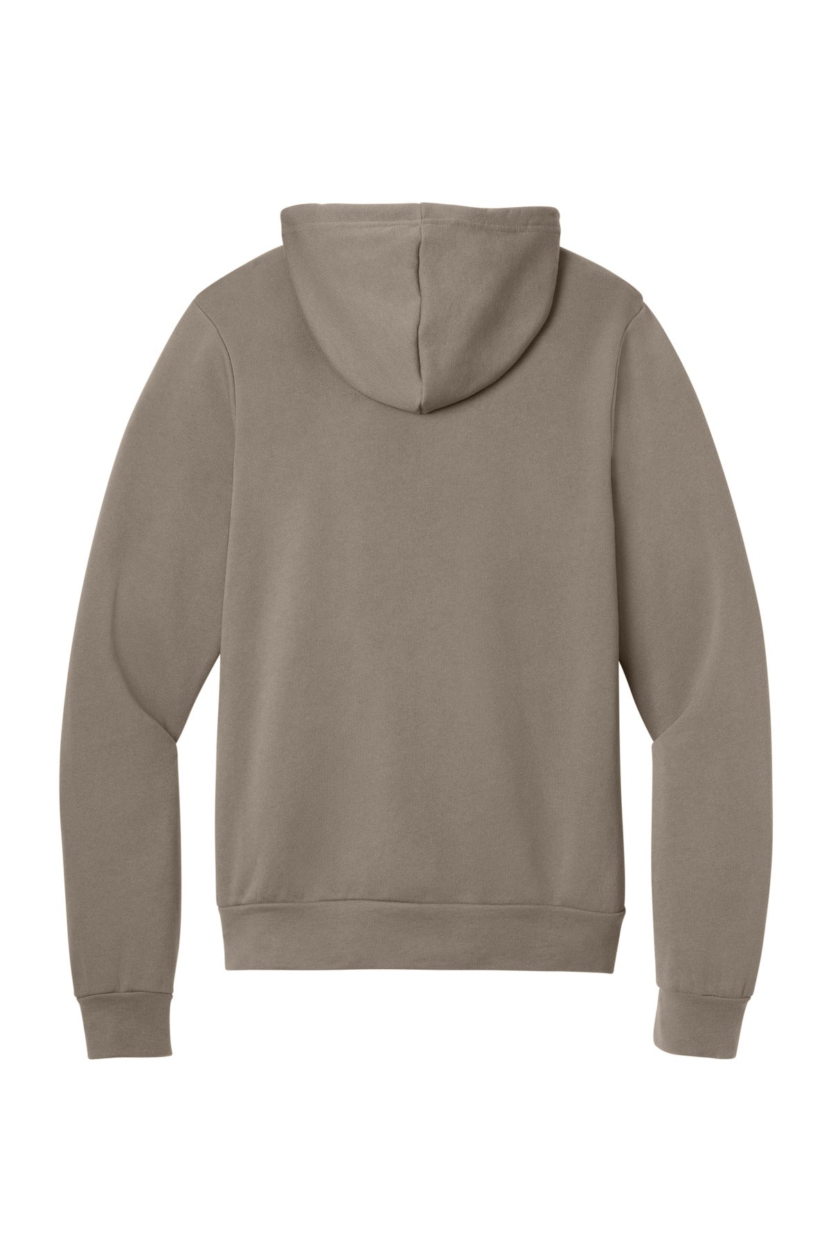 Rear View of Tan BELLA+CANVAS Unisex Sponge Fleece Pullover Hoodie. BC3719