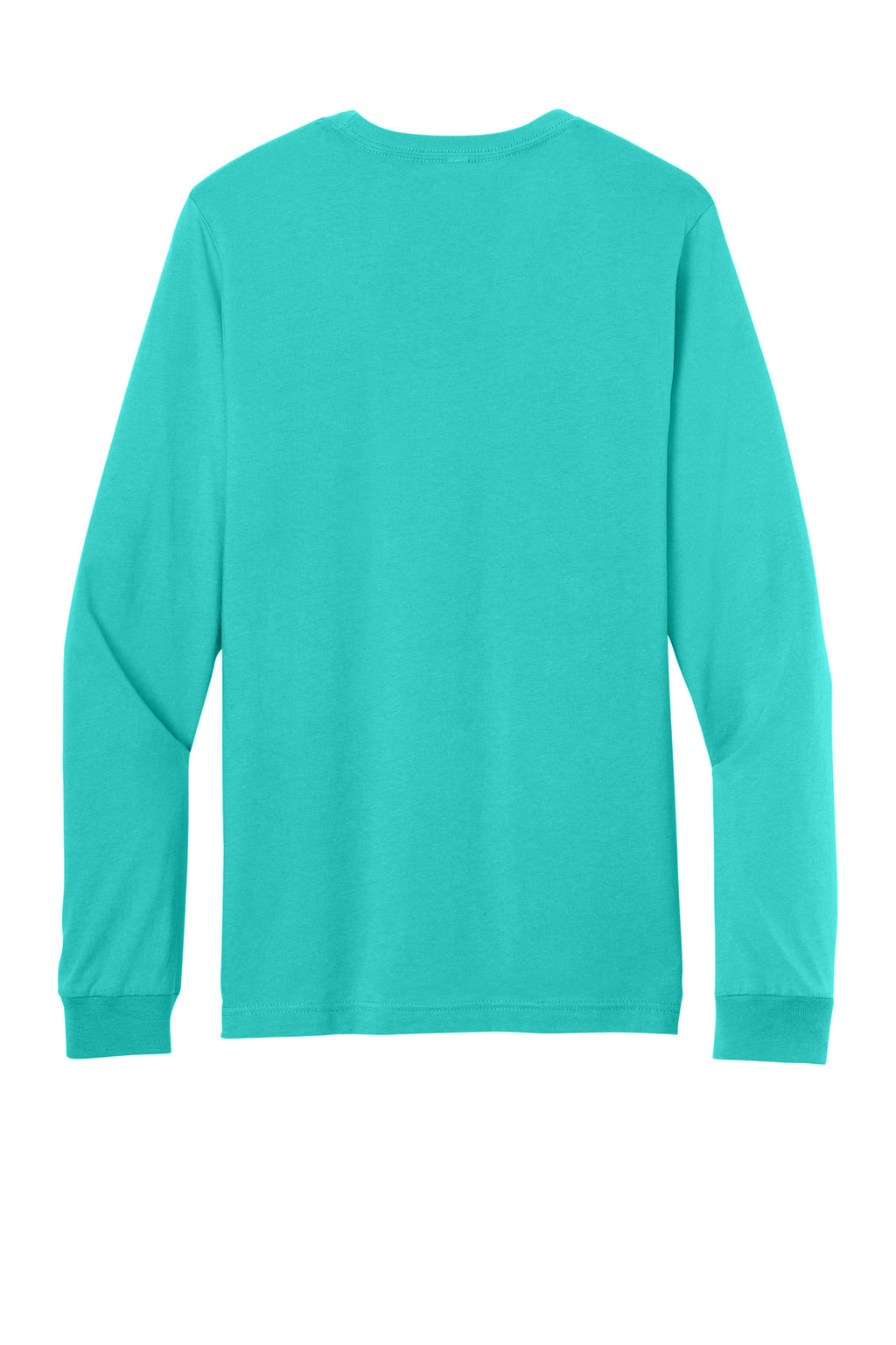 Rear View of Teal BELLA+CANVAS Unisex Jersey Long Sleeve Tee. BC3501