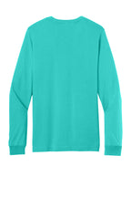 Rear View of Teal BELLA+CANVAS Unisex Jersey Long Sleeve Tee. BC3501