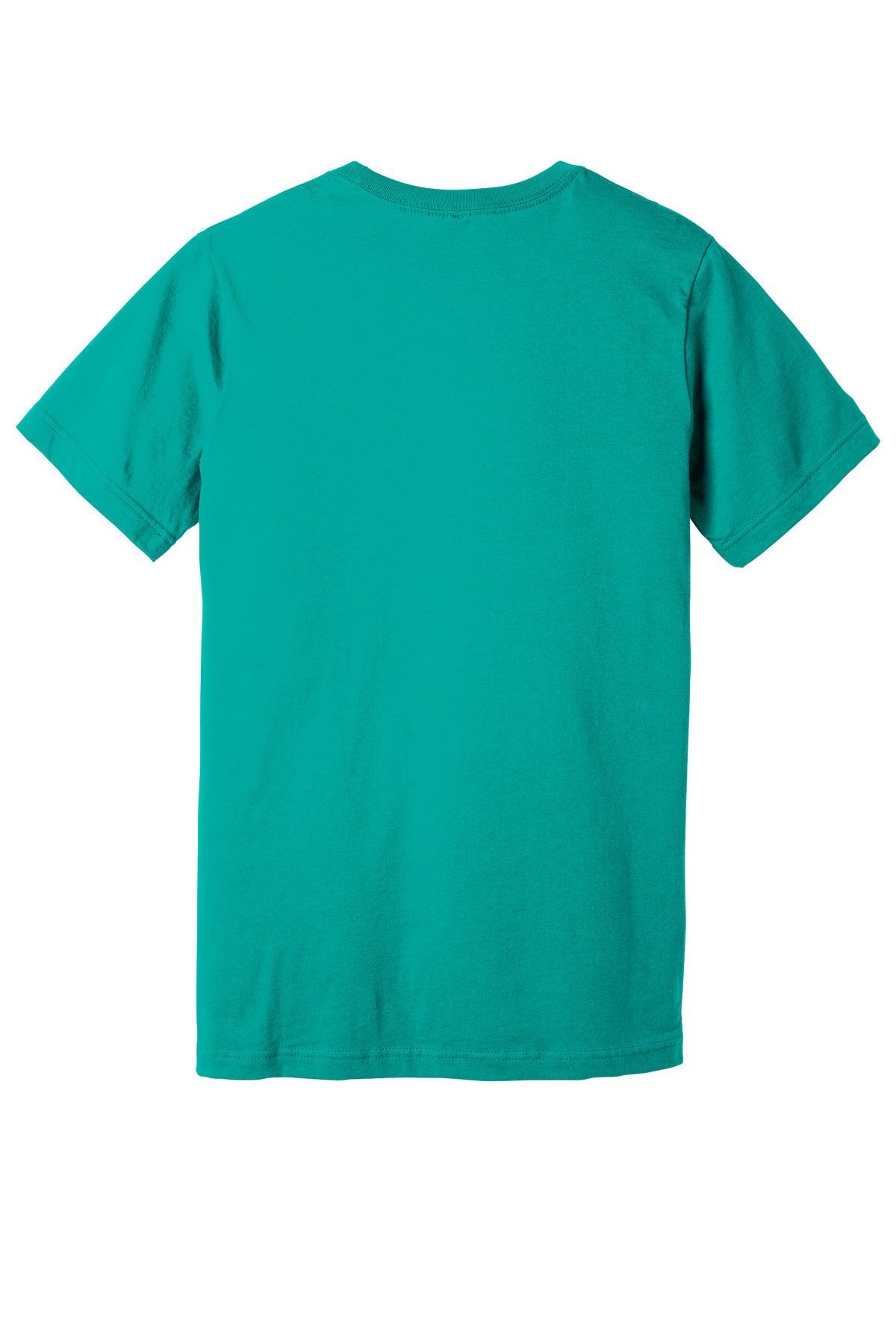 Rear View of Teal BELLA+CANVAS Unisex Jersey Short Sleeve Tee. BC3001