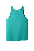 Rear View of Teal BELLA+CANVAS Unisex Jersey Tank. BC3480