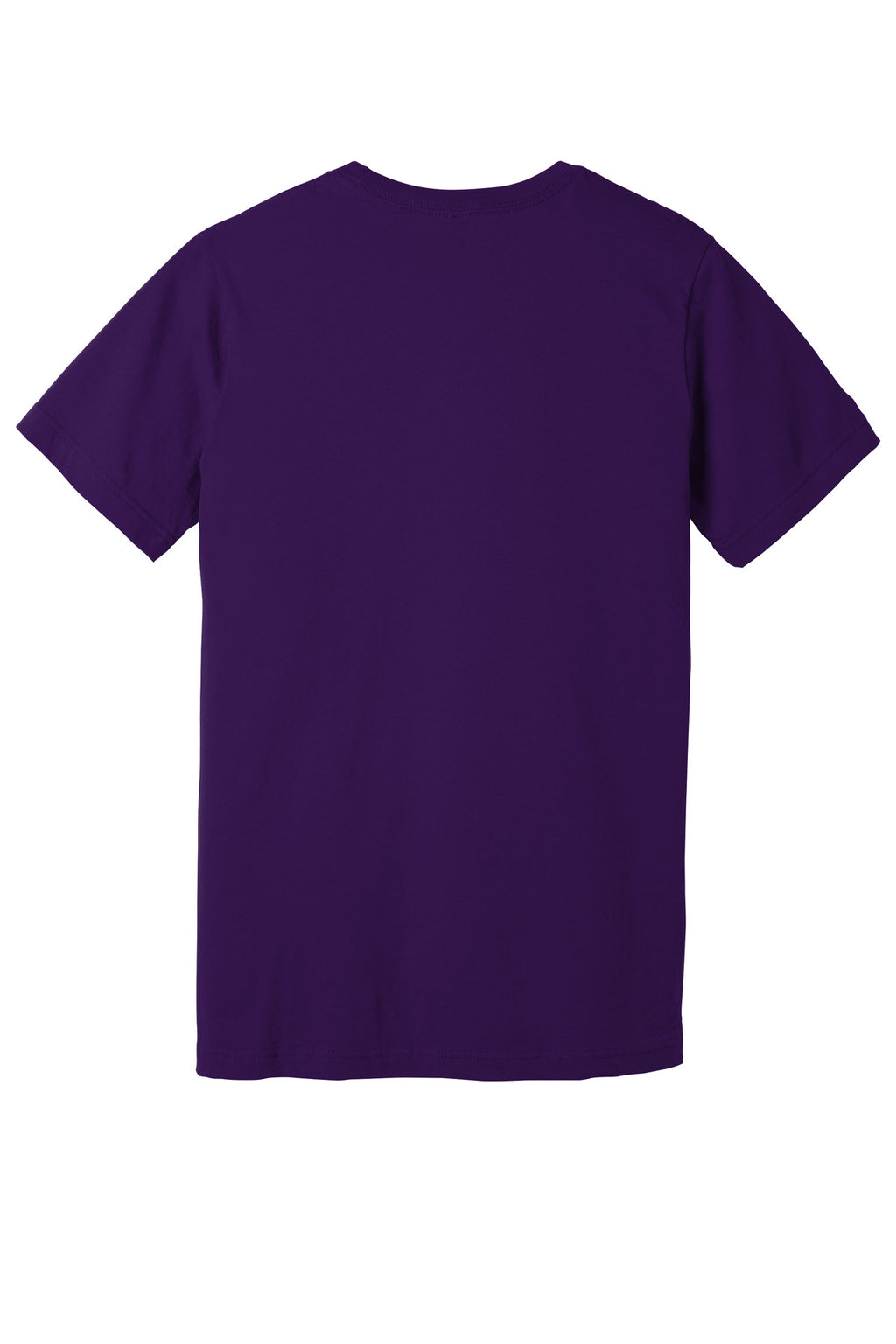 Rear View of Team Purple BELLA+CANVAS Unisex Jersey Short Sleeve Tee. BC3001