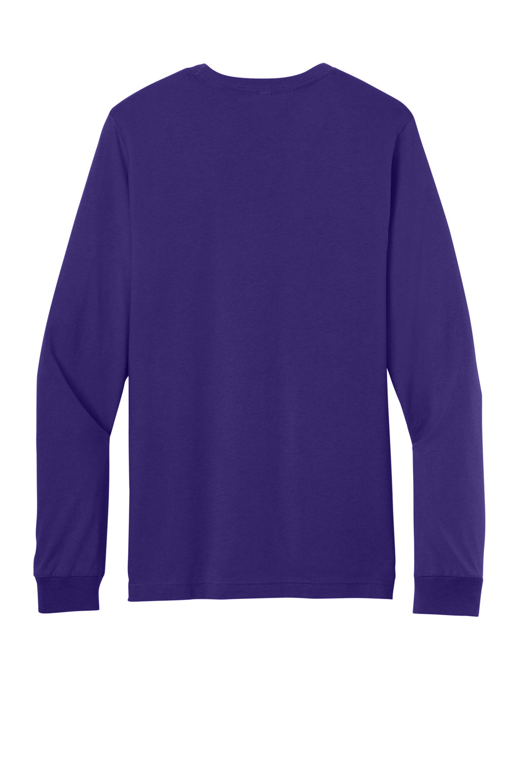 Rear View of TeamPurple BELLA+CANVAS Unisex Jersey Long Sleeve Tee. BC3501