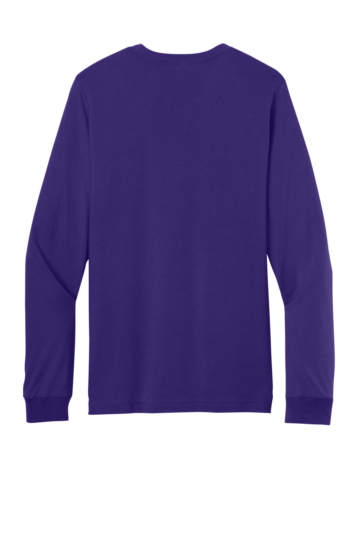 Rear View of TeamPurple BELLA+CANVAS Unisex Jersey Long Sleeve Tee. BC3501
