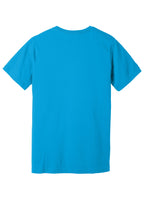 Rear View of Turquoise BELLA+CANVAS Unisex Jersey Short Sleeve Tee. BC3001