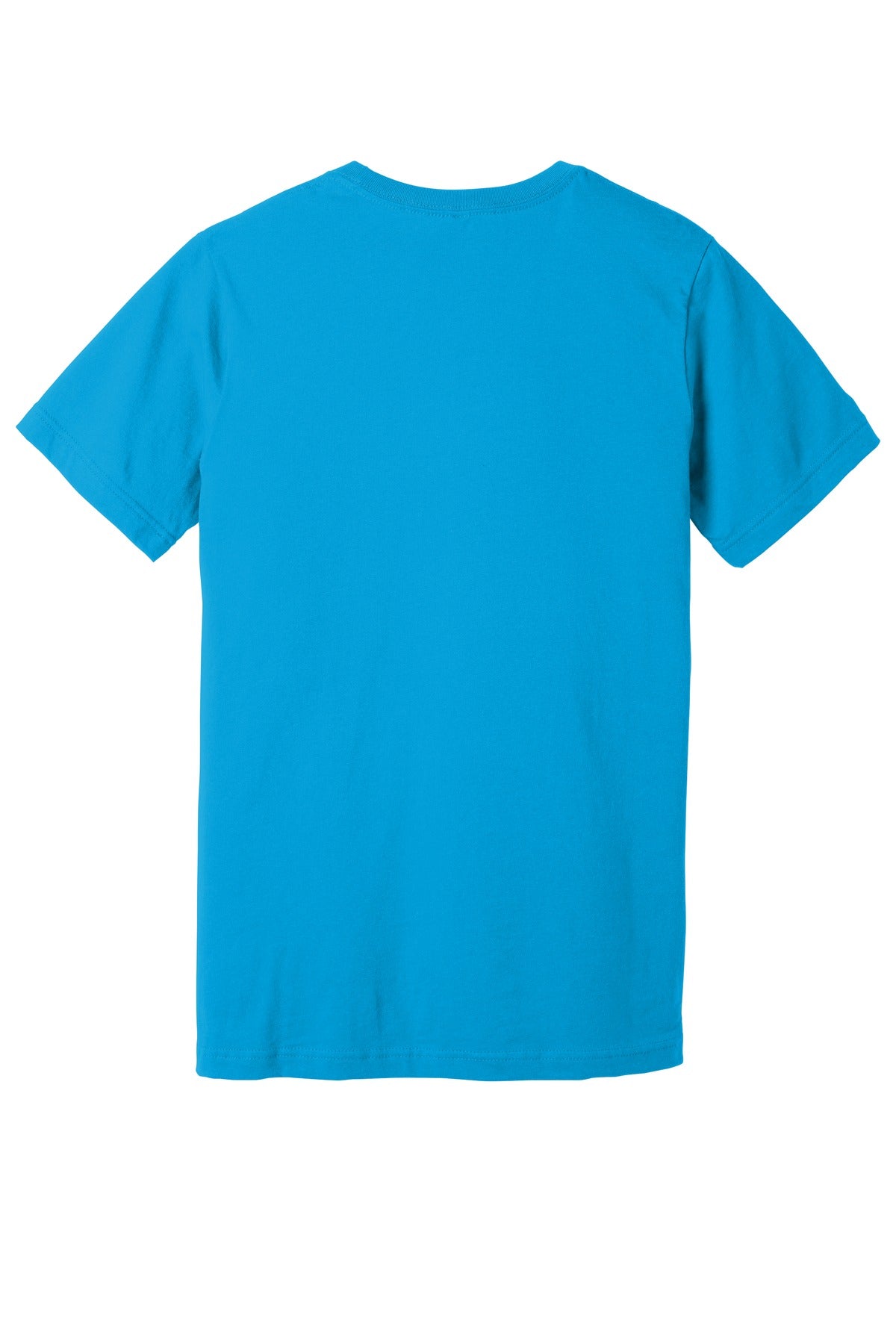 Rear View of Turquoise BELLA+CANVAS Unisex Jersey Short Sleeve Tee. BC3001
