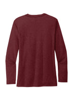 Rear View of Vino Red Allmade Women's Tri-Blend Long Sleeve Tee AL6008