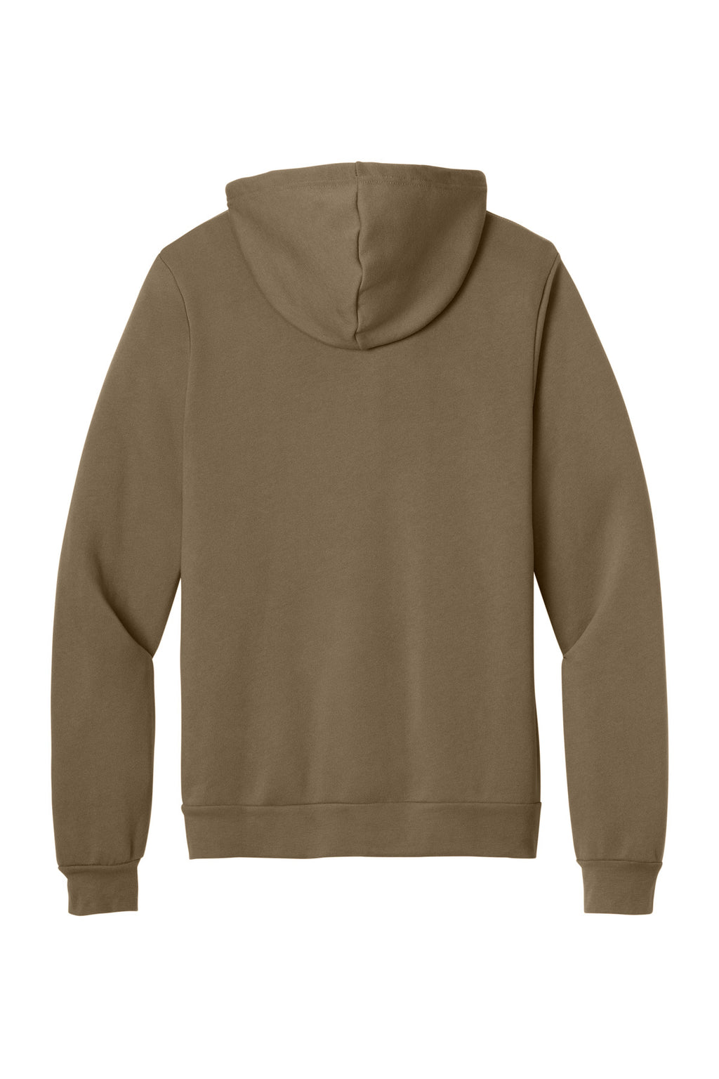 Rear View of VintageBrn BELLA+CANVAS Unisex Sponge Fleece Pullover Hoodie. BC3719