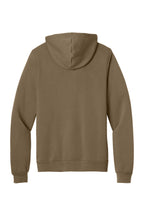 Rear View of VintageBrn BELLA+CANVAS Unisex Sponge Fleece Pullover Hoodie. BC3719