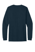 Rear View of VtgNavy BELLA+CANVAS Unisex Jersey Long Sleeve Tee. BC3501