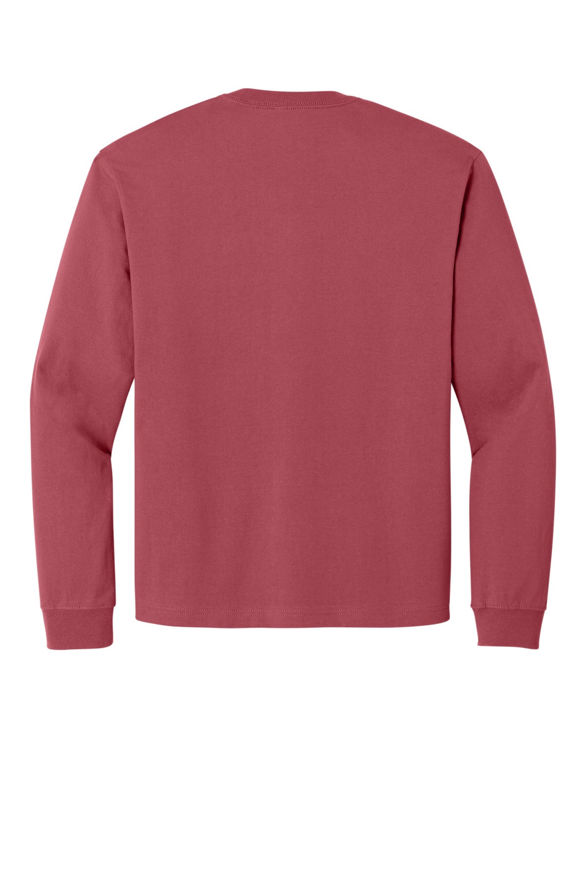 Rear View of VtgRed BELLA+CANVAS Unisex 7.5-Ounce Heavyweight Long Sleeve Tee BC4651