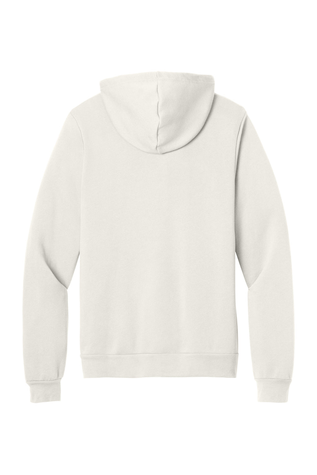 Rear View of VtgWhite BELLA+CANVAS Unisex Sponge Fleece Pullover Hoodie. BC3719